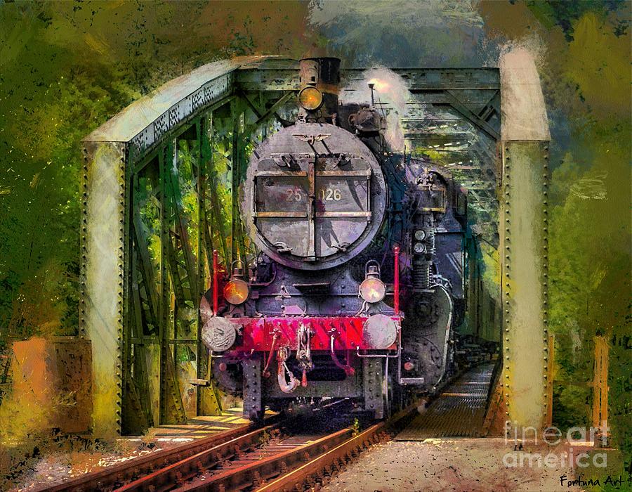 Old Steam Train Mixed Media by Dragica Micki Fortuna