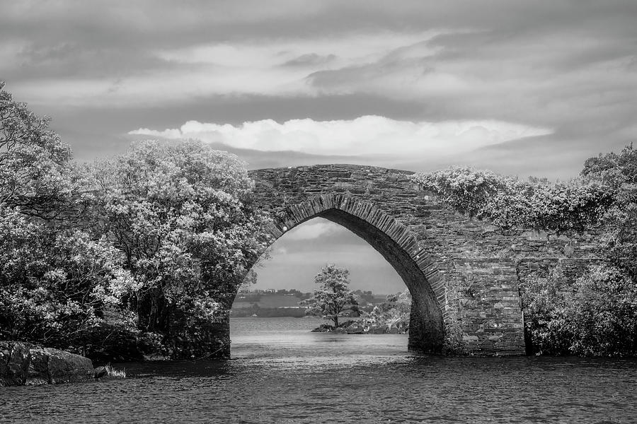 Old Stone Bridge in Ireland Black and White Photograph by Debra and Dave Vanderlaan