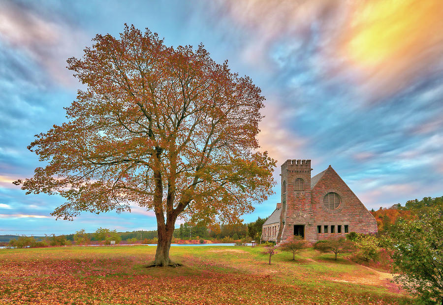 Fall Photograph - Old Stone Church by Juergen Roth