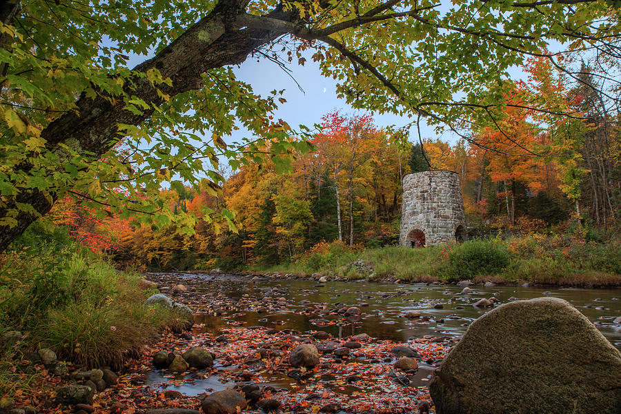 Old Stone Furnace Autumn Photograph by White Mountain Images