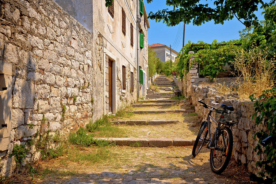 Old stone mediterranean village walkway on Prvic island Photograph by Brch Photography