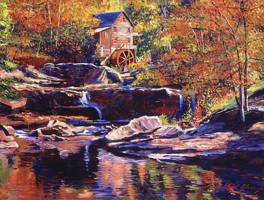 Old Stone Millhouse Painting by David Lloyd Glover
