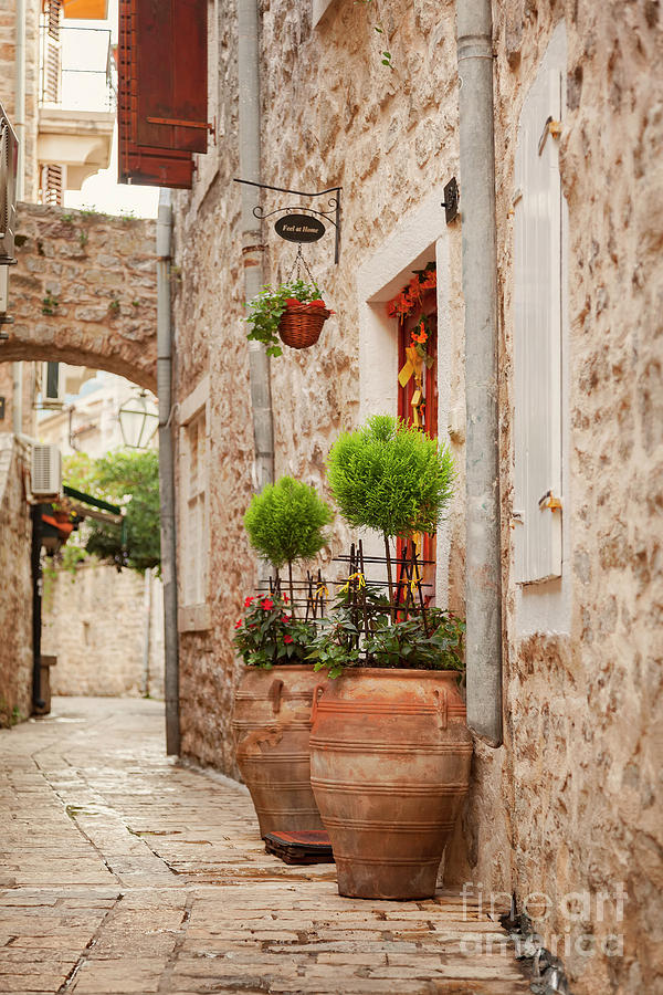 Old street in Budva Photograph by Sophie McAulay