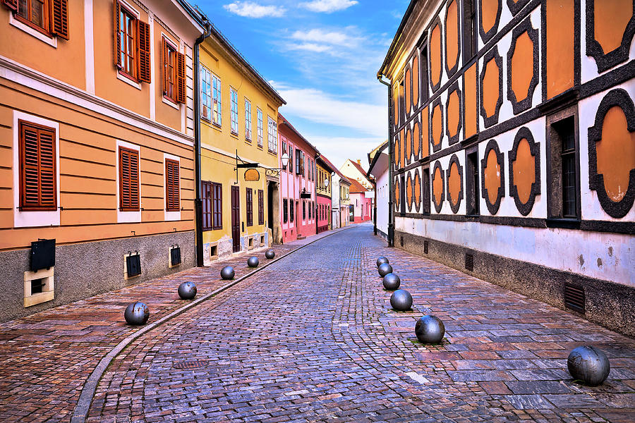 Old street of baroque town of Varazdin Photograph by Brch Photography
