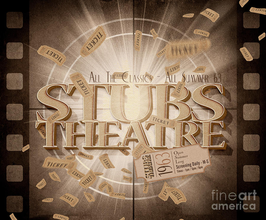 Old Stubs Theatre Advert Digital Art