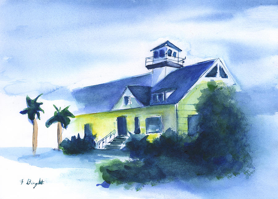 Old Sullivan Island Lighthouse Painting by Frank Bright