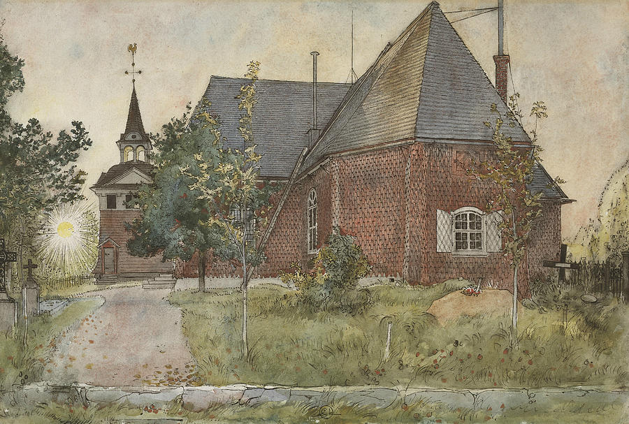 Carl Larsson Painting - Old Sundborn Church. From A Home by Carl Larsson