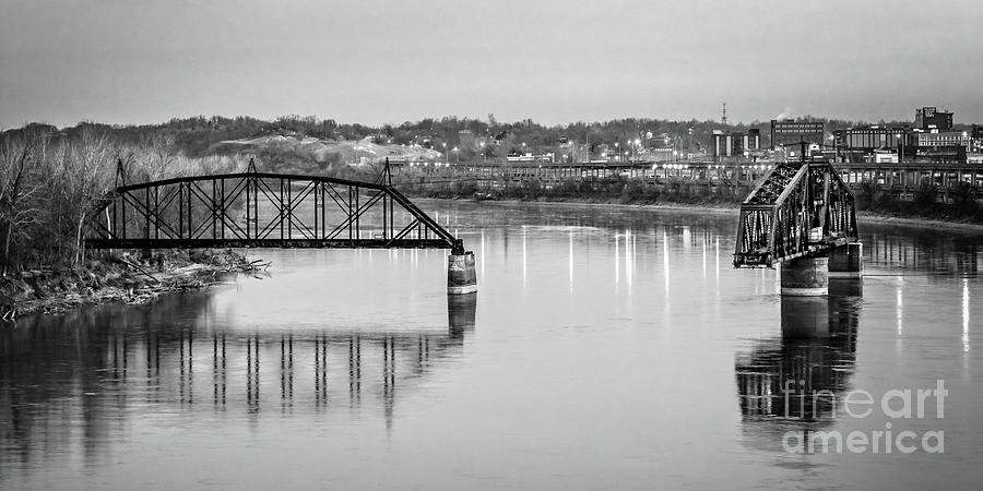 Old Swing Bridge Trestle in BW Photograph by Imagery by Charly