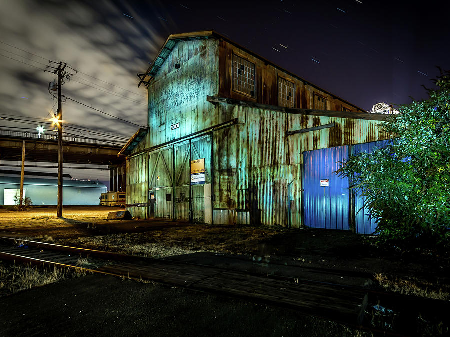 Old Tacoma Industrial Building Light Painted Photograph by Rob Green