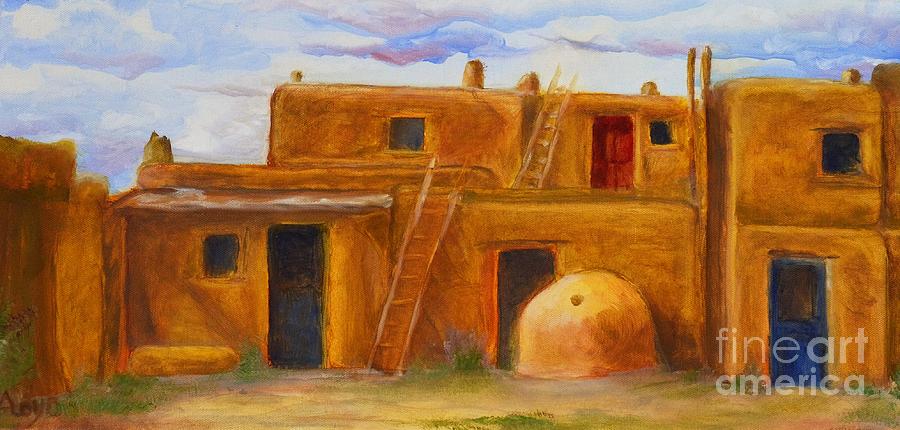 Old Taos Pueblo Painting by Ann Loyd - Fine Art America