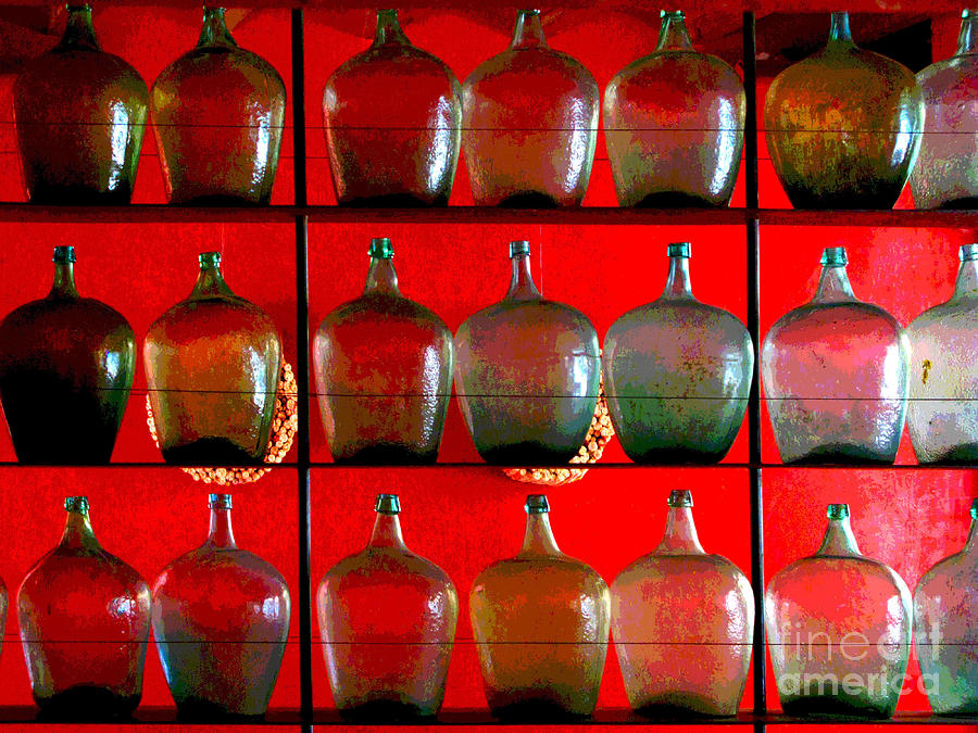 Abstract Photograph - Old Tequila Jugs by Darian Day by Mexicolors Art Photography
