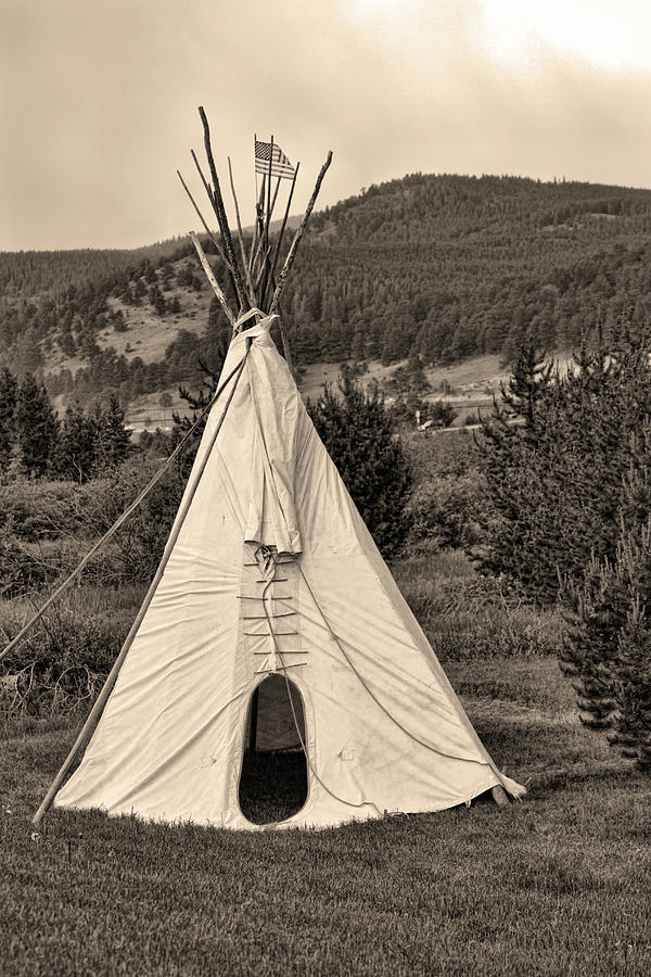 Old Time American Sepia Tepee Photograph by James BO Insogna