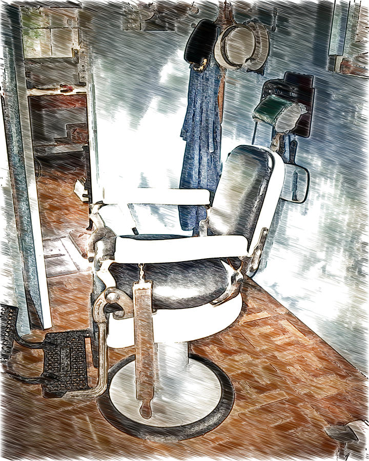 Old Time Barber Shop Sketch 2 Photograph by Marty Koch