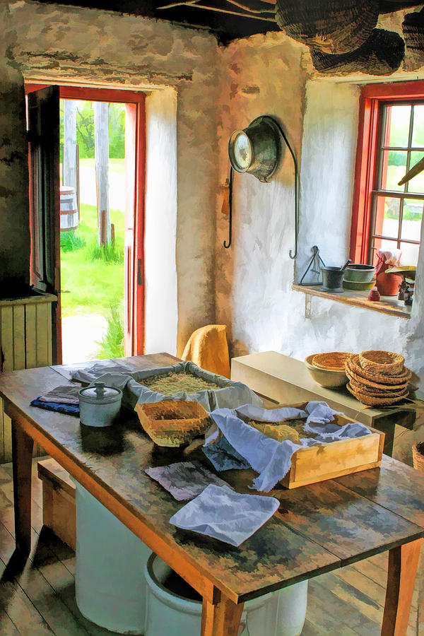 Old Time Kitchen at Old World Wisconsin Painting by Christopher Arndt