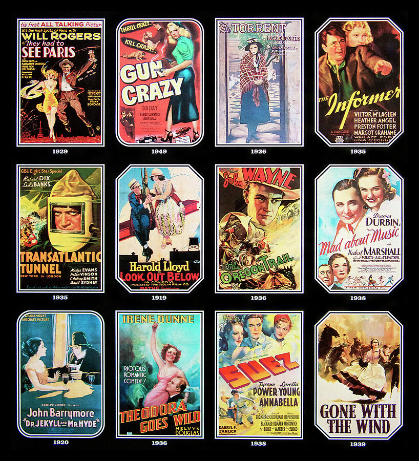 Old Time Movie Posters Photograph by Paul W Faust - Impressions of Light