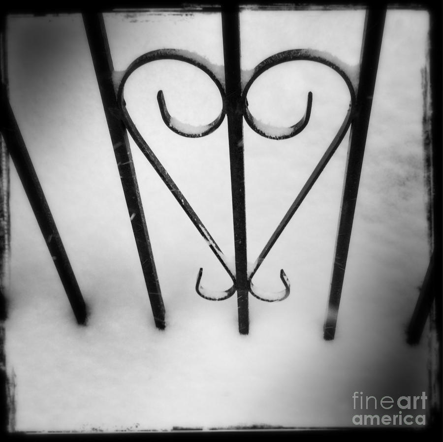 Old - Time New York - Hearts in the Snow Photograph by Miriam Danar