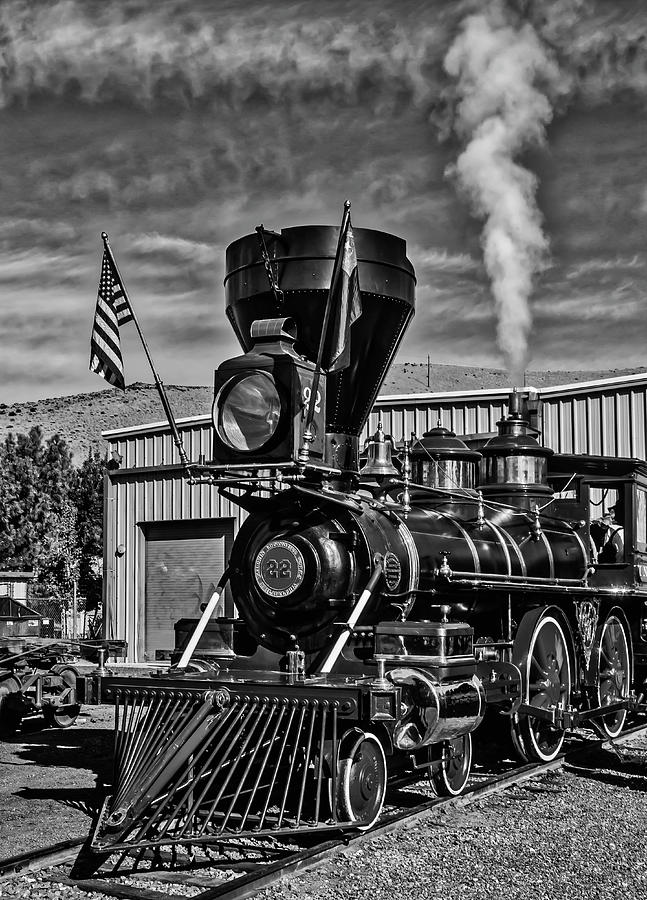 Old Time Train In Black And White Photograph by Garry Gay
