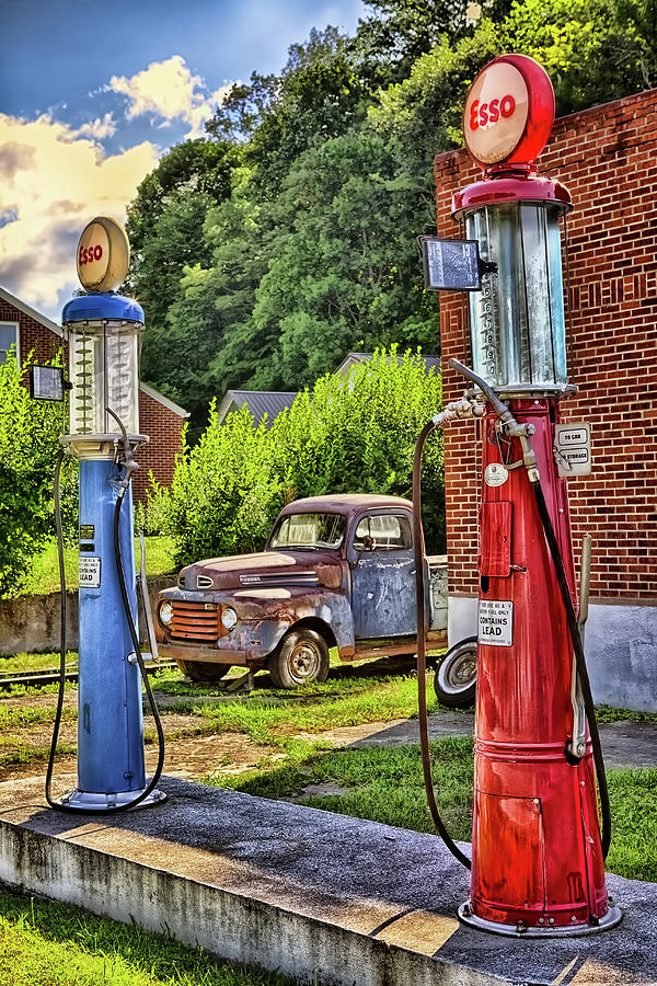 Antique Gas Pumps Art Print Home Decor Wall Art Poster