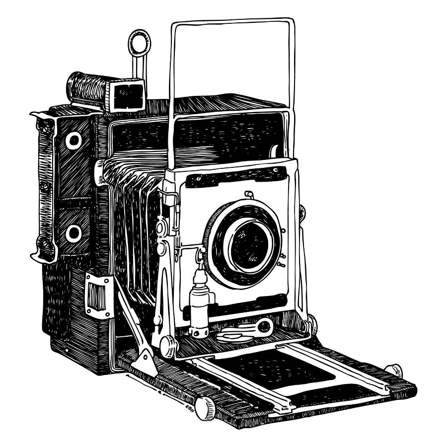 vintage camera drawing