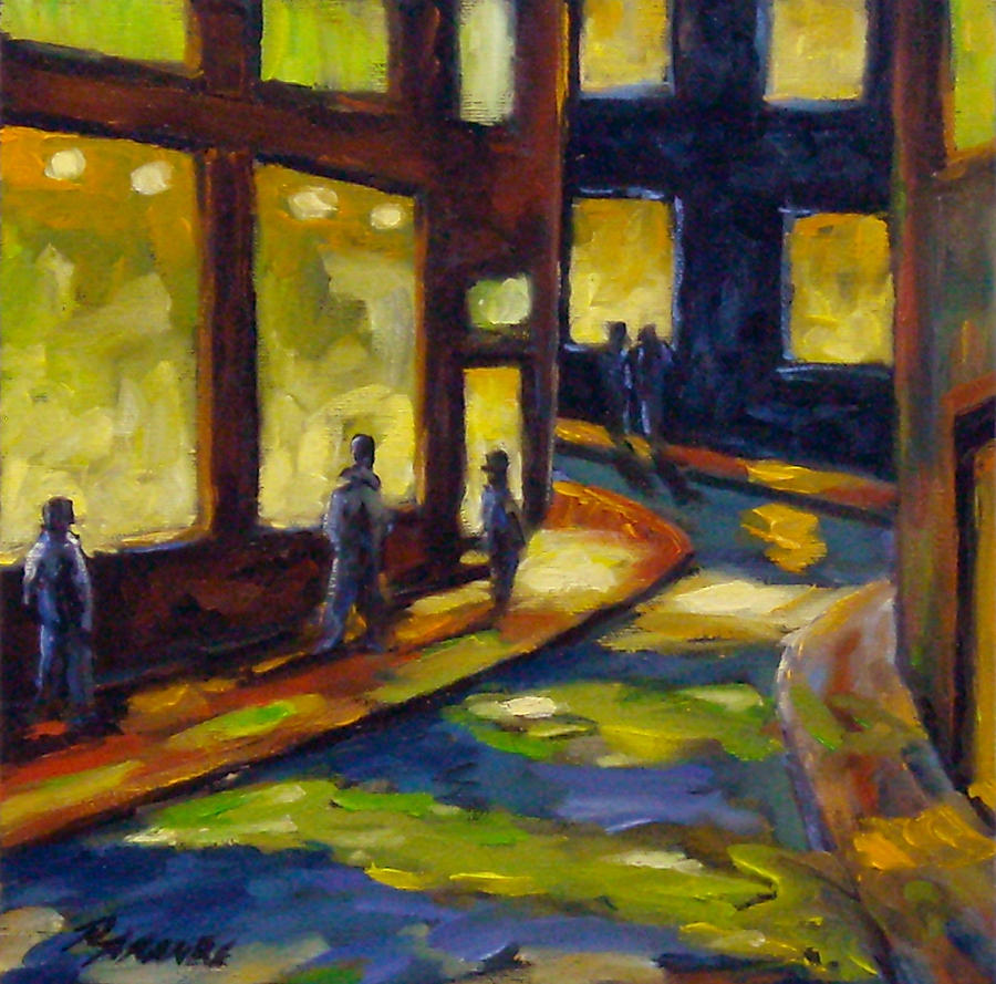 Old Town at Night Painting by Richard T Pranke - Pixels