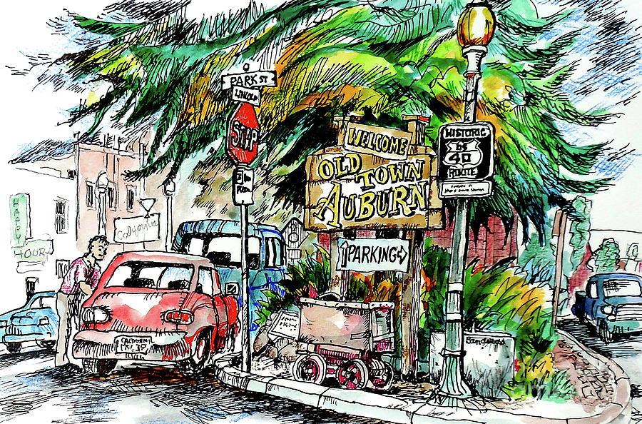 Old Town Auburn Painting by Terry Banderas