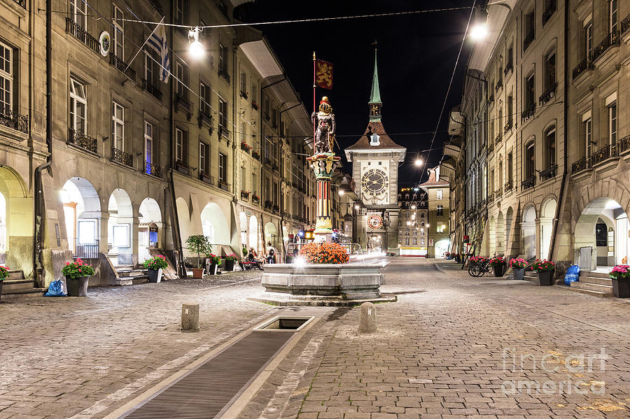 Old town Bern at night Photograph by Didier Marti