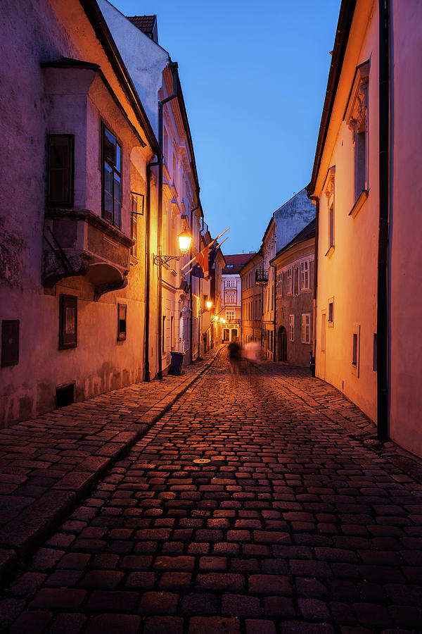 Old Town by Night in Bratislava City Photograph by Artur Bogacki