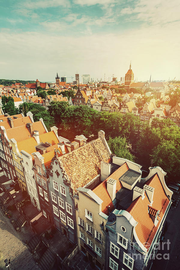 Old Town in Gdansk seen from viewing tower. Photograph by Michal Bednarek