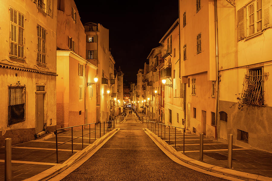 Old Town in Nice City at Night Photograph by Artur Bogacki