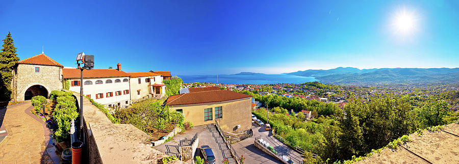 Old town Kastav and Kvarner bay panoramic view Photograph by Brch Photography