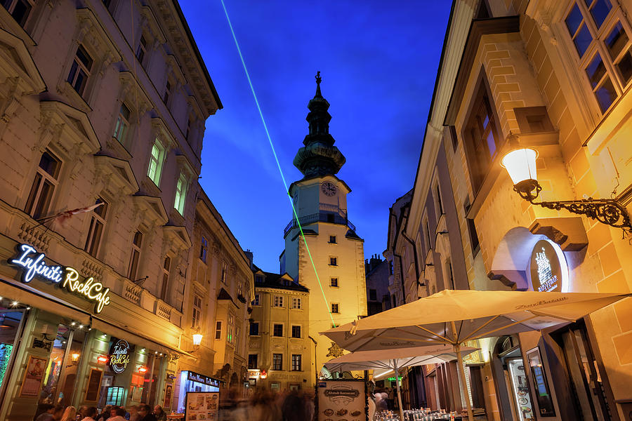 Old Town of Bratislava City by Night Photograph by Artur Bogacki