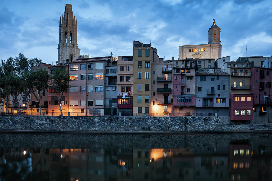 Old Town of Girona at Dusk Photograph by Artur Bogacki