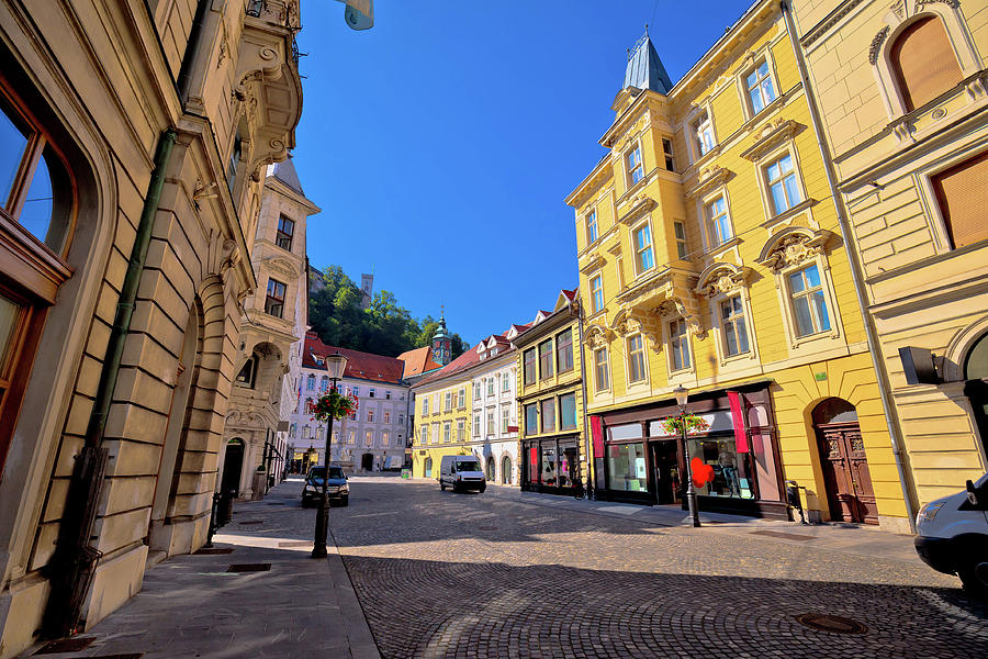 Old town of Ljubljana colorful street and architecture Photograph by ...