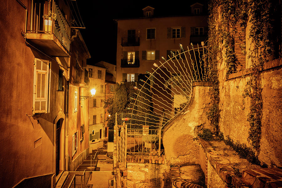 Old Town Of Nice by Night In France Photograph by Artur Bogacki