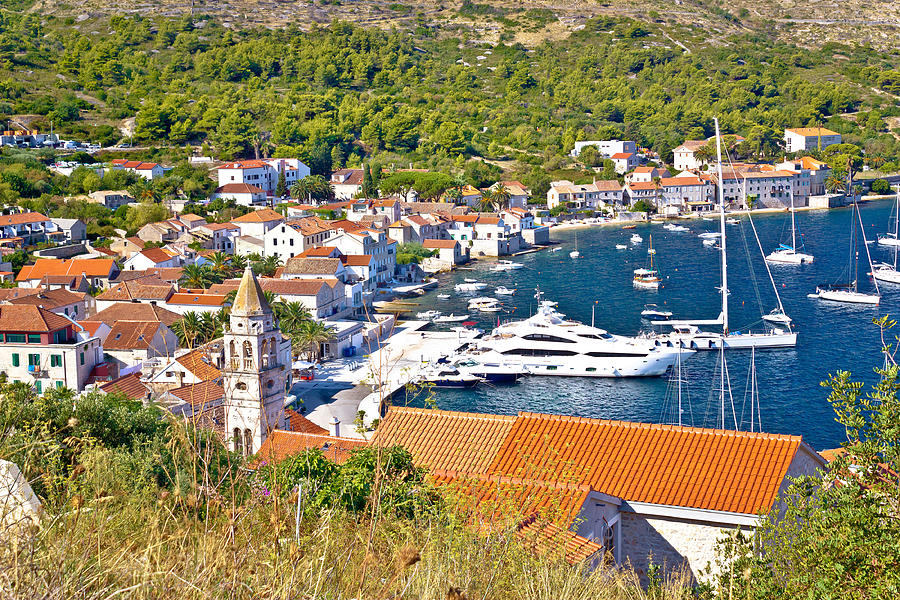 Old town of Vis yachting waterfront Photograph by Brch Photography