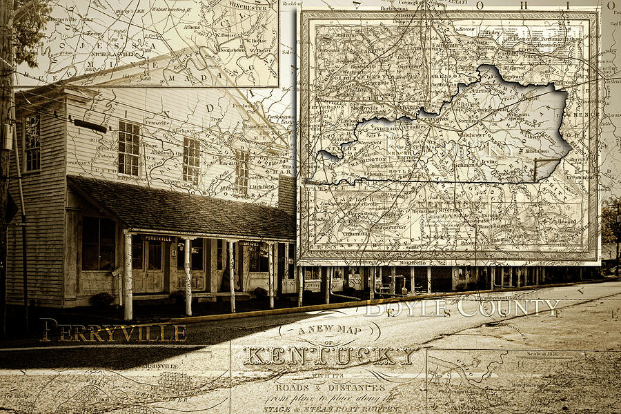 Old Town Perryville Map Photograph by Sharon Popek