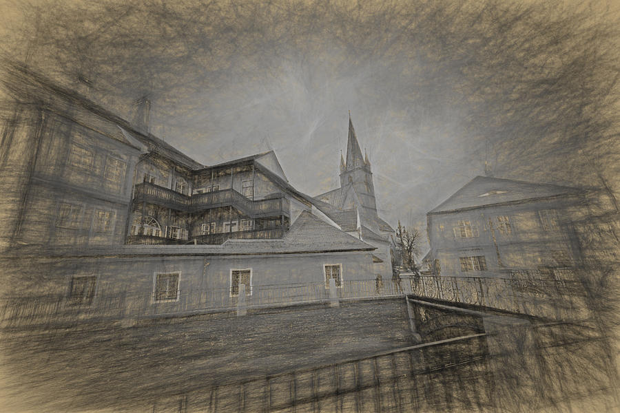 Ancient Photograph - Old Town Sibiu Romania by Adrian Bud Ancient Photograph - Old Town Sibiu Romania by Adrian Bud