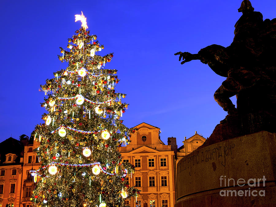 Old Town Square Christmas Tree Prague Photograph by John Rizzuto