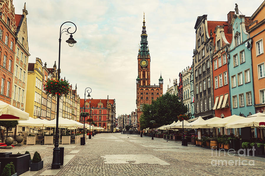 Old Town street and buildings in Gdansk, Poland. Photograph by Michal Bednarek
