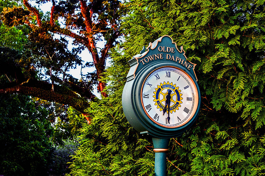 Old Towne Daphne Clock  Photograph by Michael Thomas
