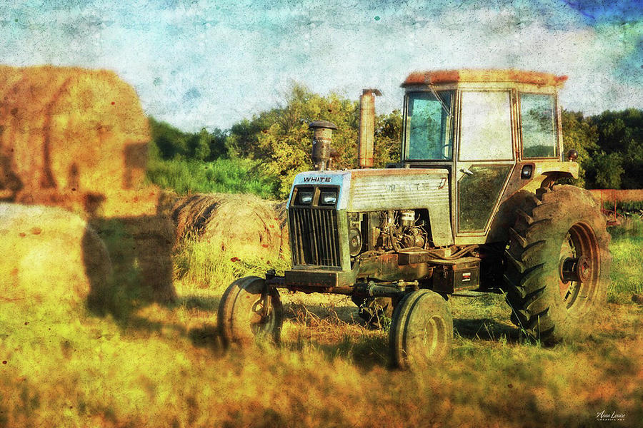 Old Tractor and Hay Rolls by Anna Louise Old Tractor and Hay Rolls by Anna Louise