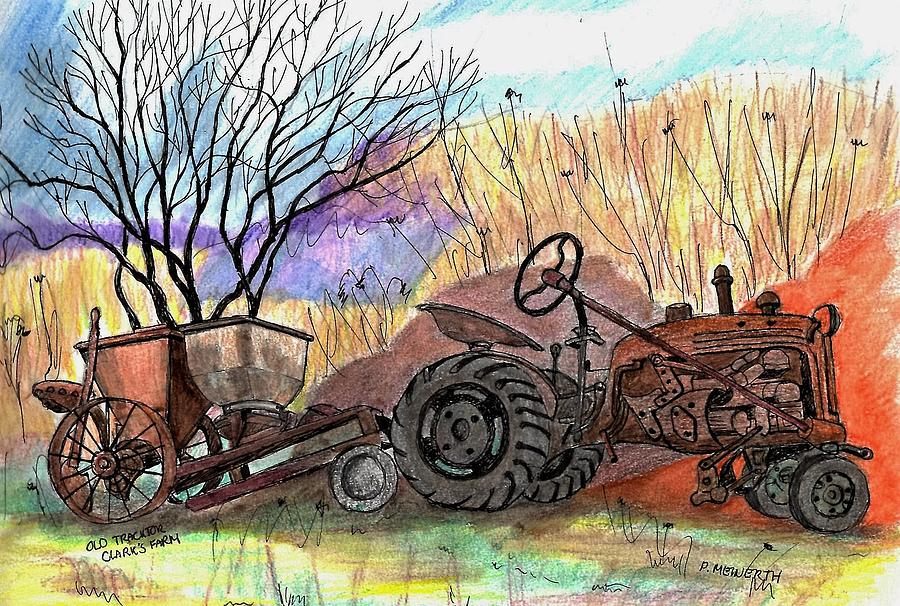 Old Tractor Danvers MA Drawing by Paul Meinerth