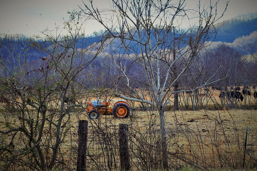 Old Tractor in a Field Photograph by Mark Mitchell