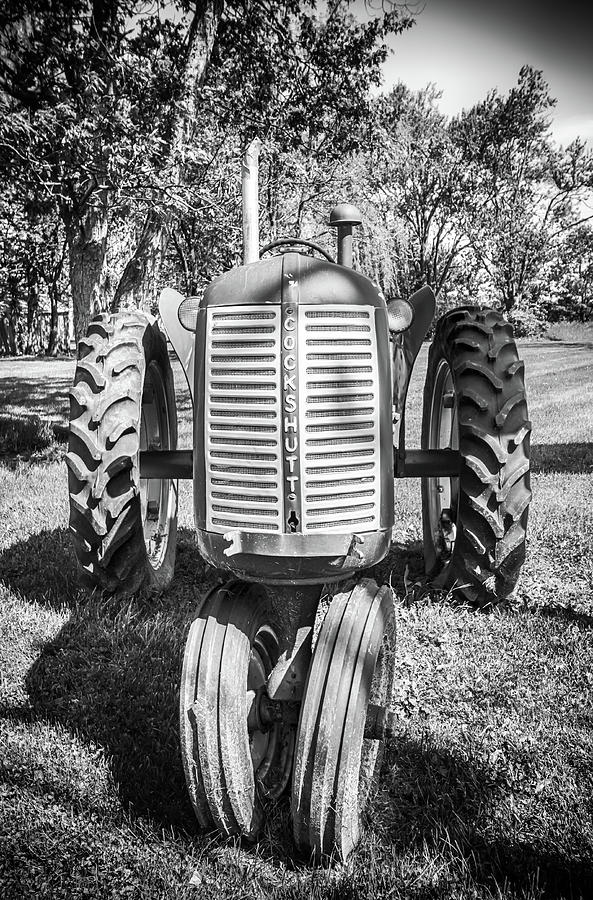 Old Tractor in Black and White Photograph by Anthony Doudt