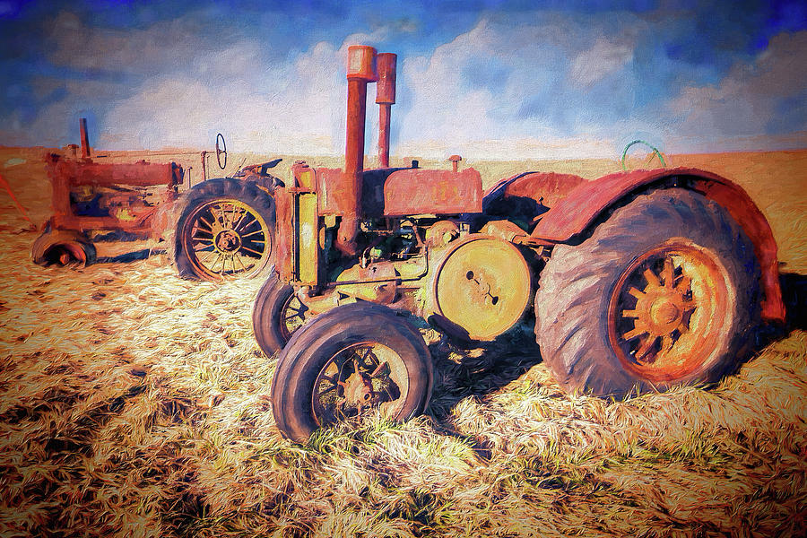 Old Tractors Ready to Work AP Painting by Dan Carmichael