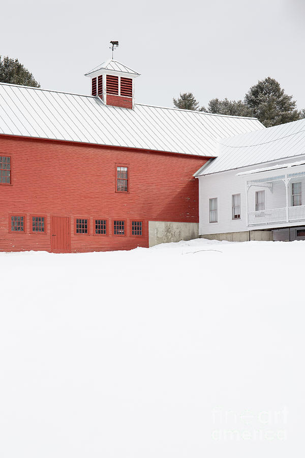 Old traditional New England Farm in Winter Photograph by Edward Fielding
