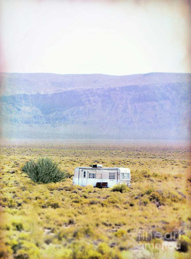 Old Trailer in the Desert Photograph by Jill Battaglia