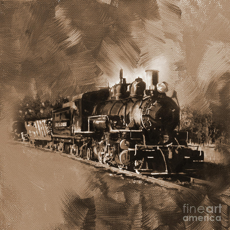 old Train moving   Painting by Gull G