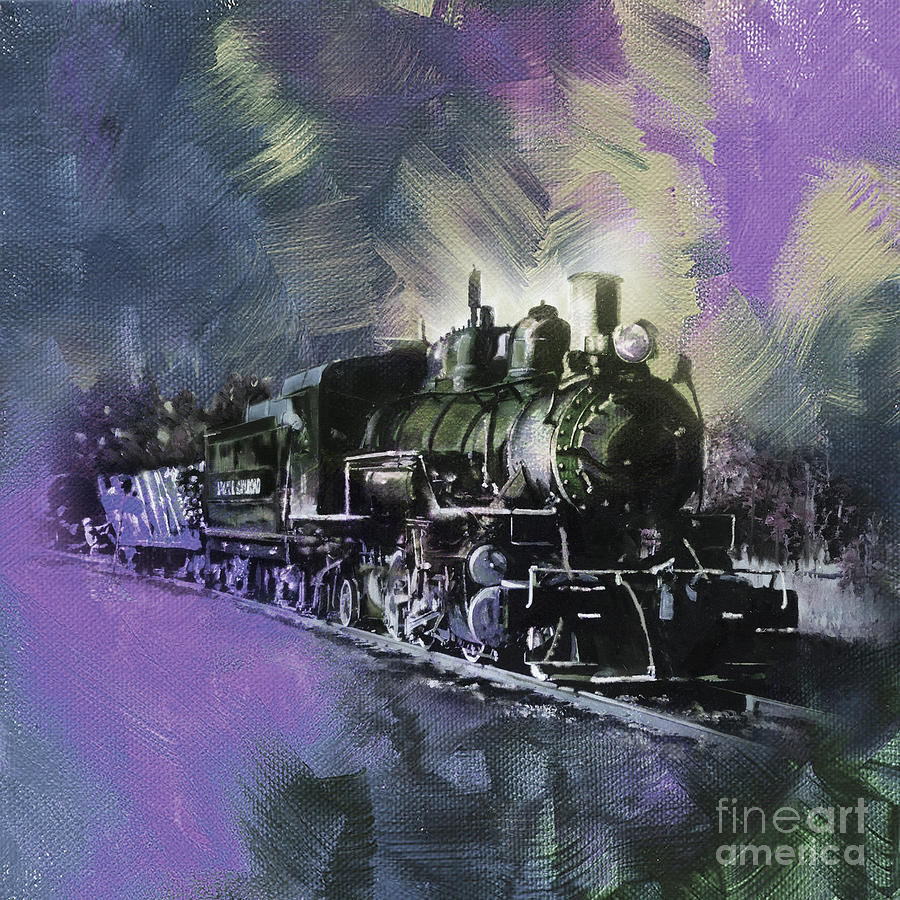 Old Train on Track  Painting by Gull G