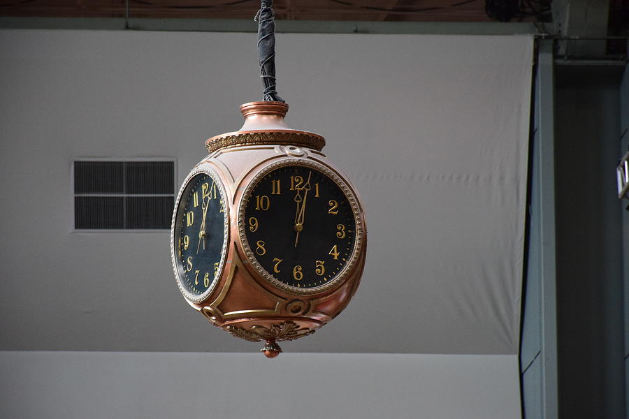 Clock Photograph - Old Train Station Clock by Darren Wagner